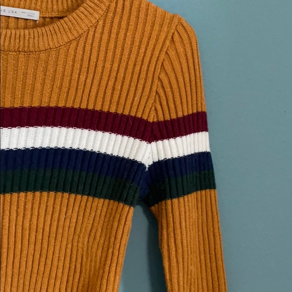 Burnt orange, striped multicolor sweater - Picture 3 of 3